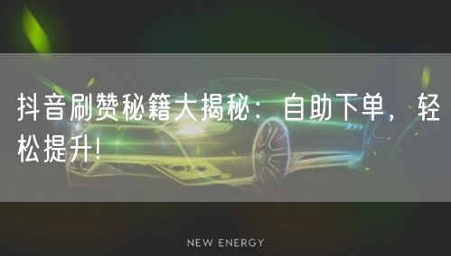 抖音刷赞秘籍大揭秘：自助下单，轻松提升!