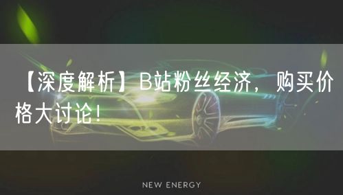 【深度解析】B站粉丝经济，购买价格大讨论！