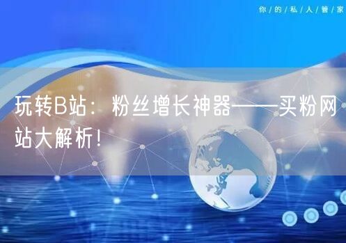 玩转B站：粉丝增长神器——买粉网站大解析！