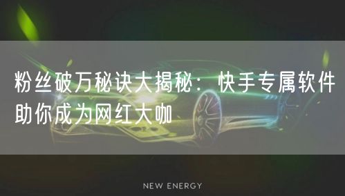 粉丝破万秘诀大揭秘：快手专属软件助你成为网红大咖