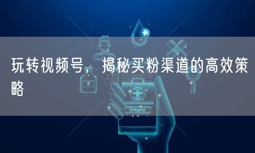 玩转视频号，揭秘买粉渠道的高效策略
