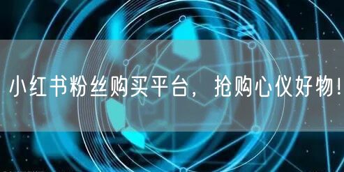 小红书粉丝购买平台，抢购心仪好物！