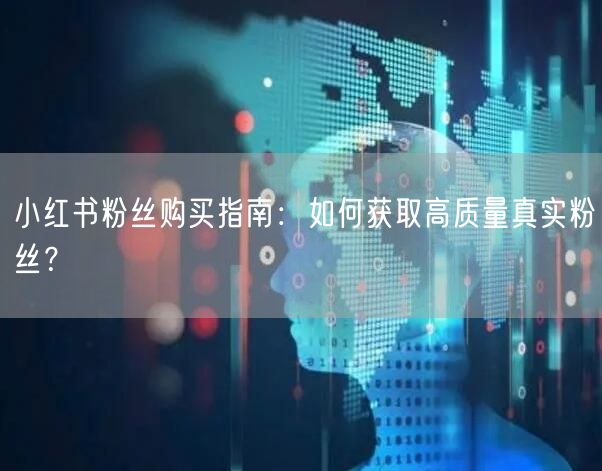 小红书粉丝购买指南:如何获取高质量真实粉丝?