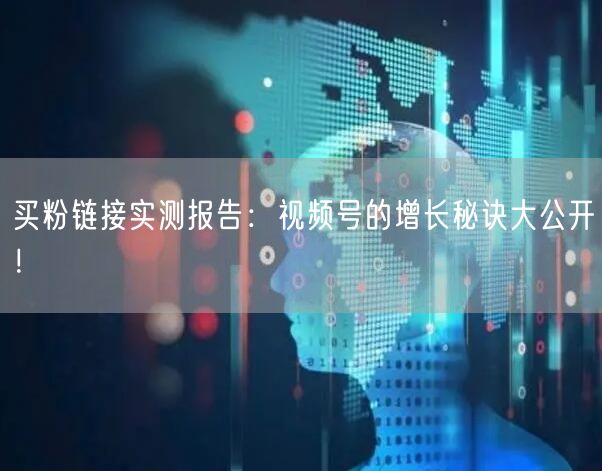 买粉链接实测报告：视频号的增长秘诀大公开！