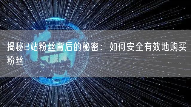 揭秘B站粉丝背后的秘密：如何安全有效地购买粉丝