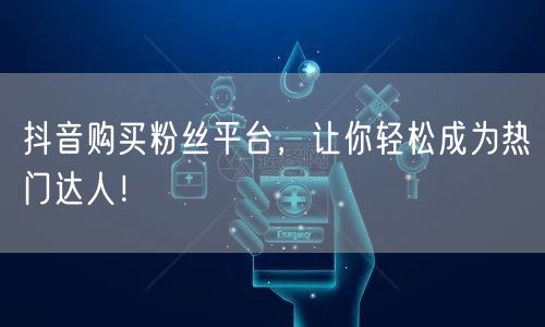 抖音购买粉丝平台，让你轻松成为热门达人！