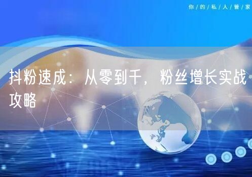 抖粉速成：从零到千，粉丝增长实战攻略