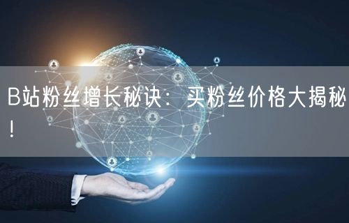 B站粉丝增长秘诀:买粉丝价格大揭秘!