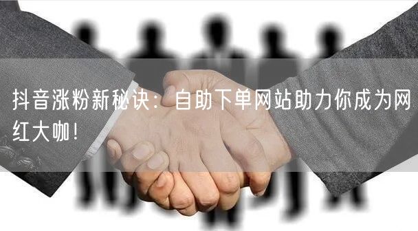 抖音涨粉新秘诀：自助下单网站助力你成为网红大咖！