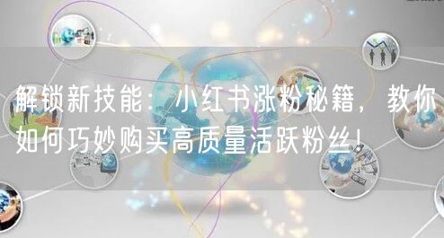 解锁新技能：小红书涨粉秘籍，教你如何巧妙购买高质量活跃粉丝！