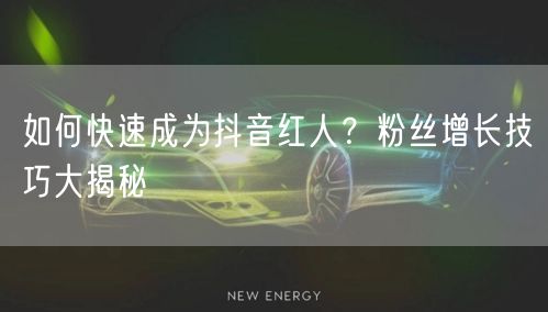 如何快速成为抖音红人？粉丝增长技巧大揭秘