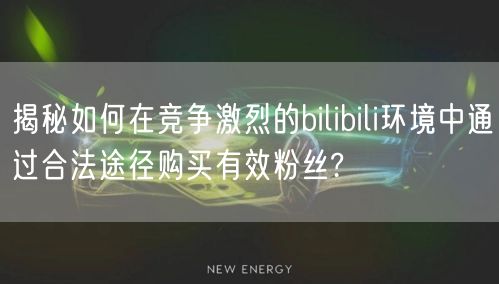 揭秘如何在竞争激烈的bilibili环境中通过合法途径购买有