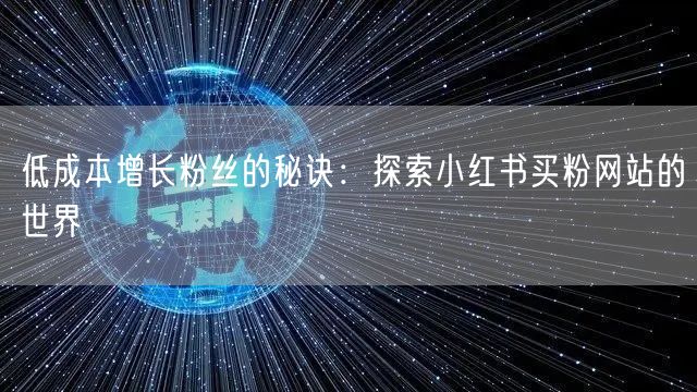 低成本增长粉丝的秘诀：探索小红书买粉网站