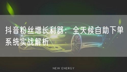 抖音粉丝增长利器：全天候自助下单系统实战解析