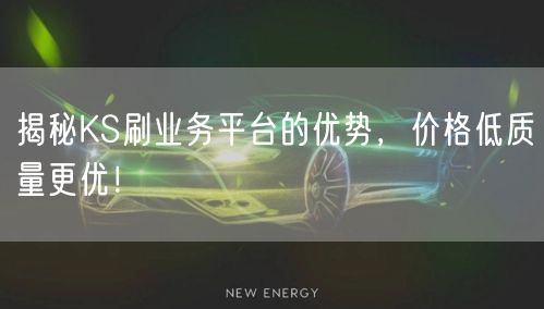 揭秘KS刷业务平台的优势，价格低质量更优！