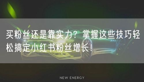 买粉丝还是靠实力？掌握这些技巧轻松搞定小