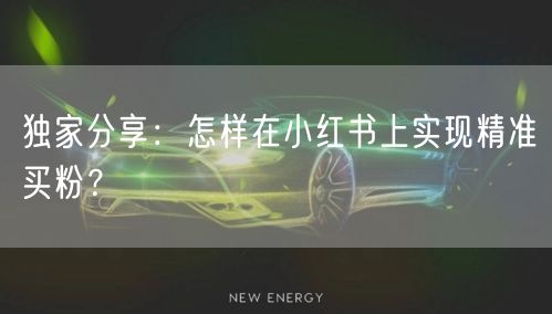 独家分享：怎样在小红书上实现精准买粉？