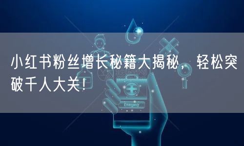 小红书粉丝增长秘籍大揭秘，轻松突破千人大关！