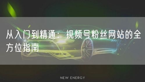 从入门到精通：视频号粉丝网站的全方位指南