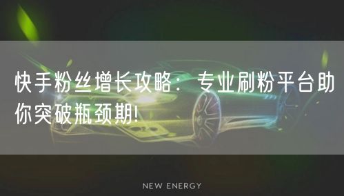 快手粉丝增长攻略:专业刷粉平台助你突破瓶颈期!