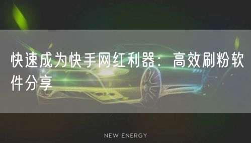 快速成为快手网红利器:高效刷粉软件分享