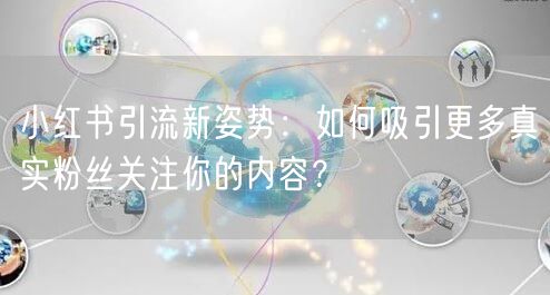 小红书引流新姿势:如何吸引更多真实粉丝关注你的内容?