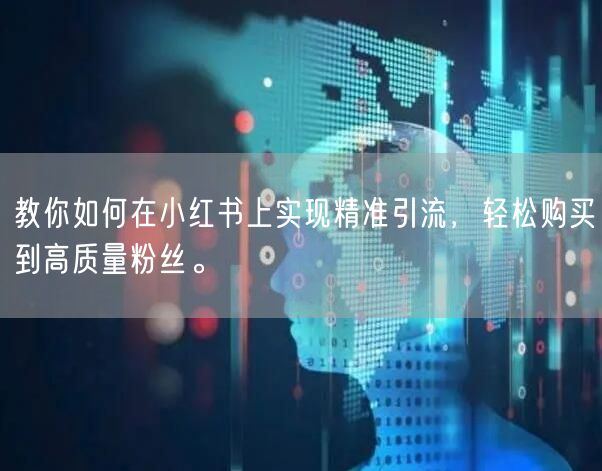 教你如何在小红书上实现精准引流，轻松购买到高质量粉丝。