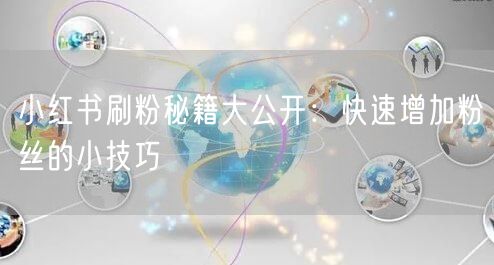 小红书刷粉秘籍大公开:快速增加粉丝的小技巧