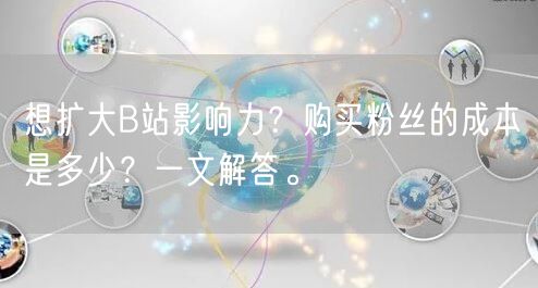 想扩大B站影响力？购买粉丝的成本是多少？一文解答。