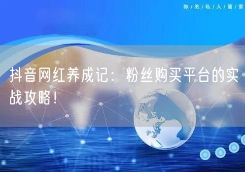 抖音网红养成记：粉丝购买平台的实战攻略！