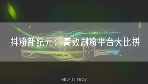 抖粉新纪元：高效刷粉平台大比拼