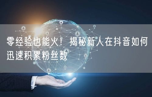 零经验也能火！揭秘新人在抖音如何迅速积累粉丝数