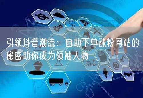 引领抖音潮流：自助下单涨粉网站的秘密助你成为领袖人物