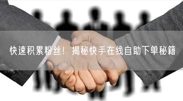 快速积累粉丝！揭秘快手在线自助下单秘籍