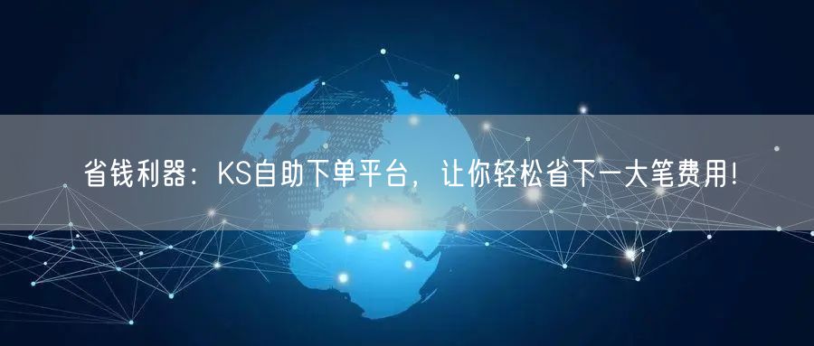 省钱利器：KS自助下单平台，让你轻松省下