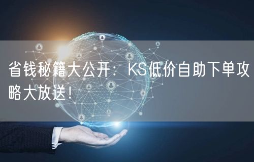 省钱秘籍大公开：KS低价自助下单攻略大放送！